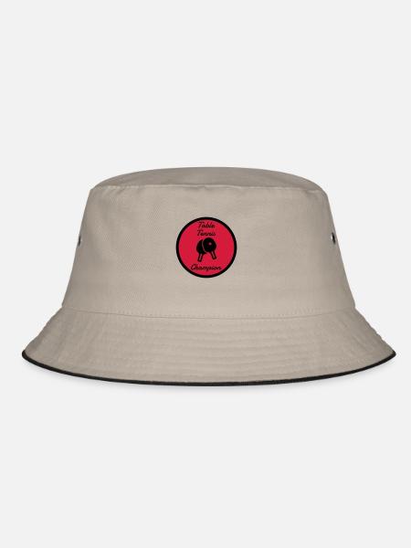 Table Tennis - Ping Pong - Sport - Racket - Ball - Bucket Hat - khaki/black - Front