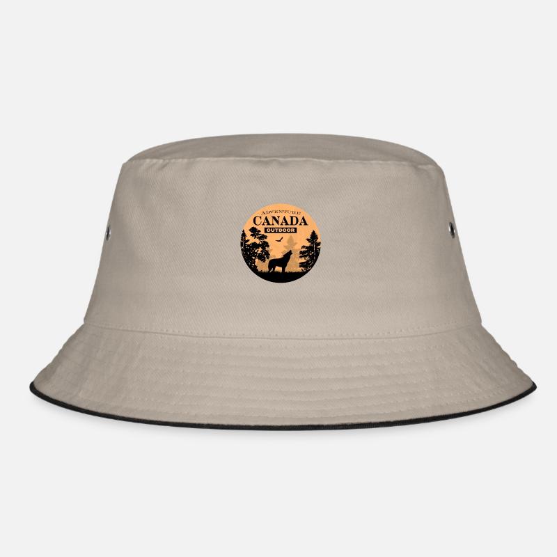 Canada - Wolf - Bucket Hat - Khaki/Schwarz