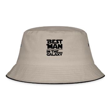 BEST MAN IN THE GALAXY - Bucket Hat - Khaki/Schwarz - Vorne