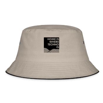 Home Is Where Techno Is - Bucket Hat - khaki/black - Front