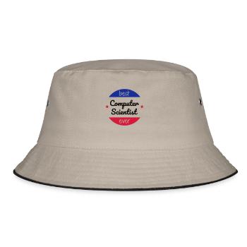 Computer / Informatiker / Aussenseiter / Ingenieur - Bucket Hat - Khaki/Schwarz - Vorne