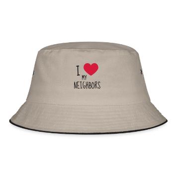 Neighbour Neighborhood Nachbar Voisin Fête Party - Bucket Hat - khaki/black - Front