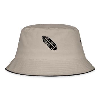 Aufgeben gilt nicht / Bodybuilding / body - Bucket Hat - Khaki/Schwarz - Vorne