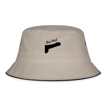 dick stay hard - Bucket Hat - Khaki/Schwarz - Vorne