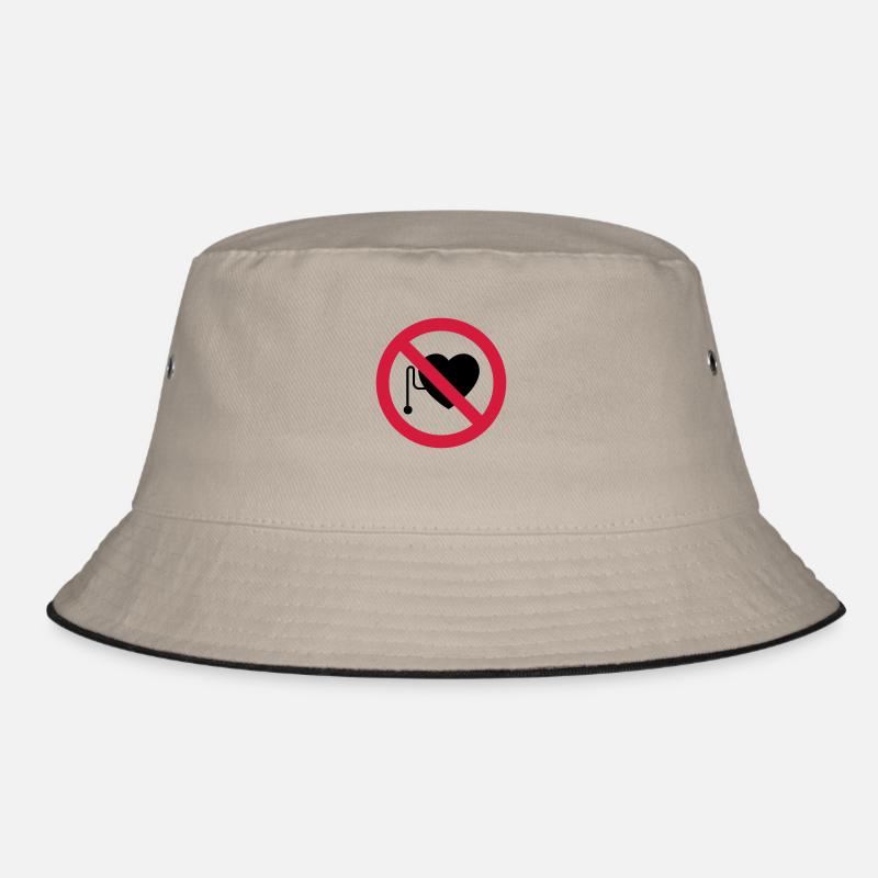 herzschrittmacher - Bucket Hat - Khaki/Schwarz