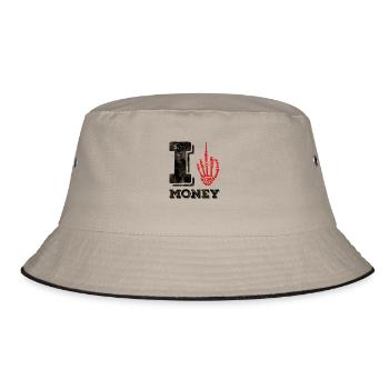 i middlefinger money design - Bucket Hat - Khaki/Schwarz - Vorne