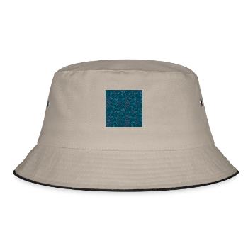 Leaves floral pattern pattern dark blue turquoise - Bucket Hat - khaki/black - Front