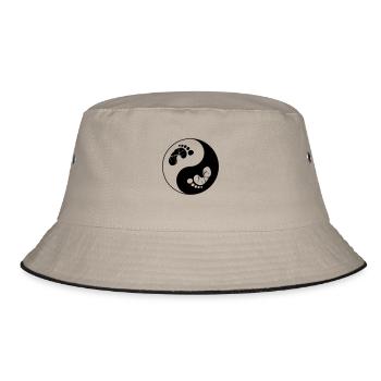 Füße Abdruck Yin - Bucket Hat - Khaki/Schwarz - Vorne
