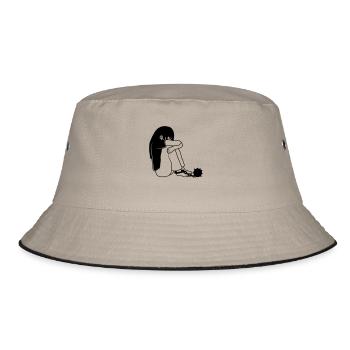 Caught kidnapping girls - Bucket Hat - khaki/black - Front