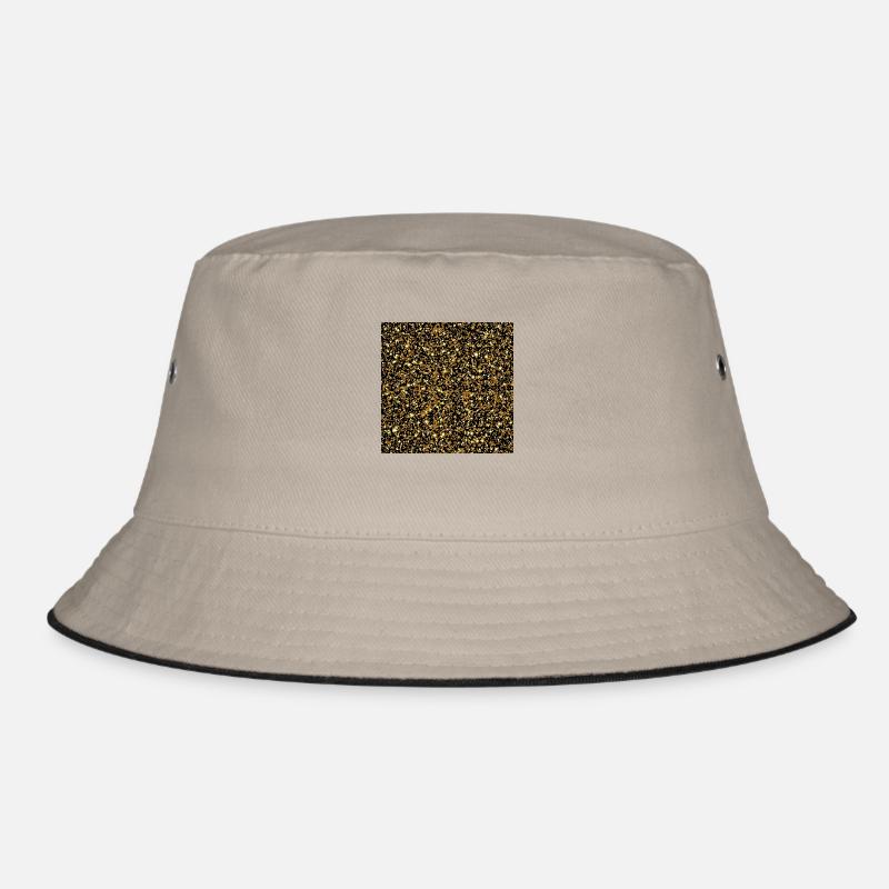 Falscher Gold Glitzer Hintergrund - Bucket Hat - Khaki/Schwarz