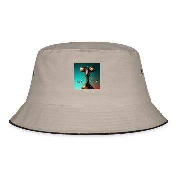 Alien artwork by Bruederchen - Bucket Hat - Khaki/Schwarz - Vorne