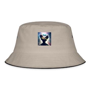 Alien artwork by Bruederchen - Bucket Hat - Khaki/Schwarz - Vorne