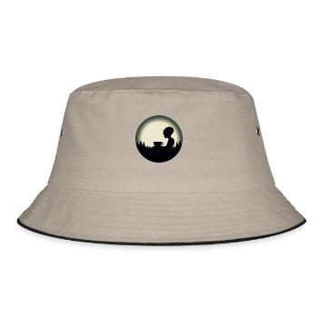 Alien Alien Coffee Silhouette Night Sky - Bucket Hat - khaki/black - Front