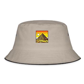 Vivid Pyramid Art – Colorful Tribute to Ancient Eg - Bucket Hat - khaki/black - Front