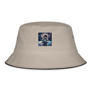 Astronauts Galaxy Space Planet Space Design - Bucket Hat - khaki/black - Front