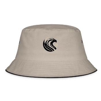 Stilisierter Adlerkopf - Bucket Hat - Khaki/Schwarz - Vorne