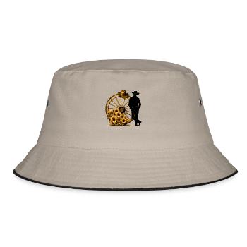 Cowboy Funny Cowboy Hat Wild Western Rodeo Texas - Bucket Hat - khaki/black - Front