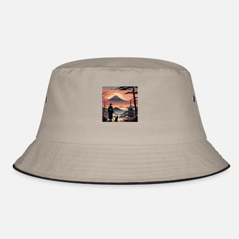 Japan Träume - Bucket Hat - Khaki/Schwarz