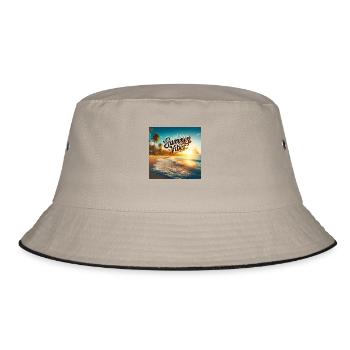 Beautiful Summer Vibes Design - Bucket Hat - Khaki/Schwarz - Vorne