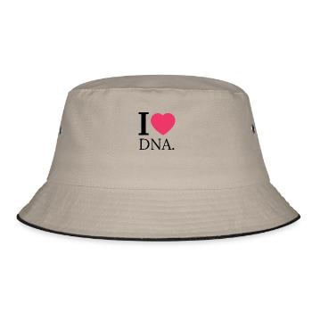 DNA I Love - Bucket Hat - Khaki/Schwarz - Vorne