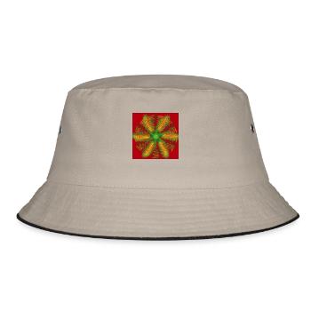 Flower pinwheel - Bucket Hat - khaki/black - Front