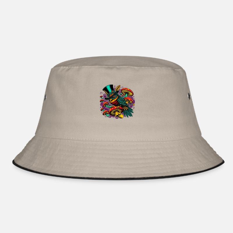 Bunte Eule mit Zylinderhut Bucket Hat