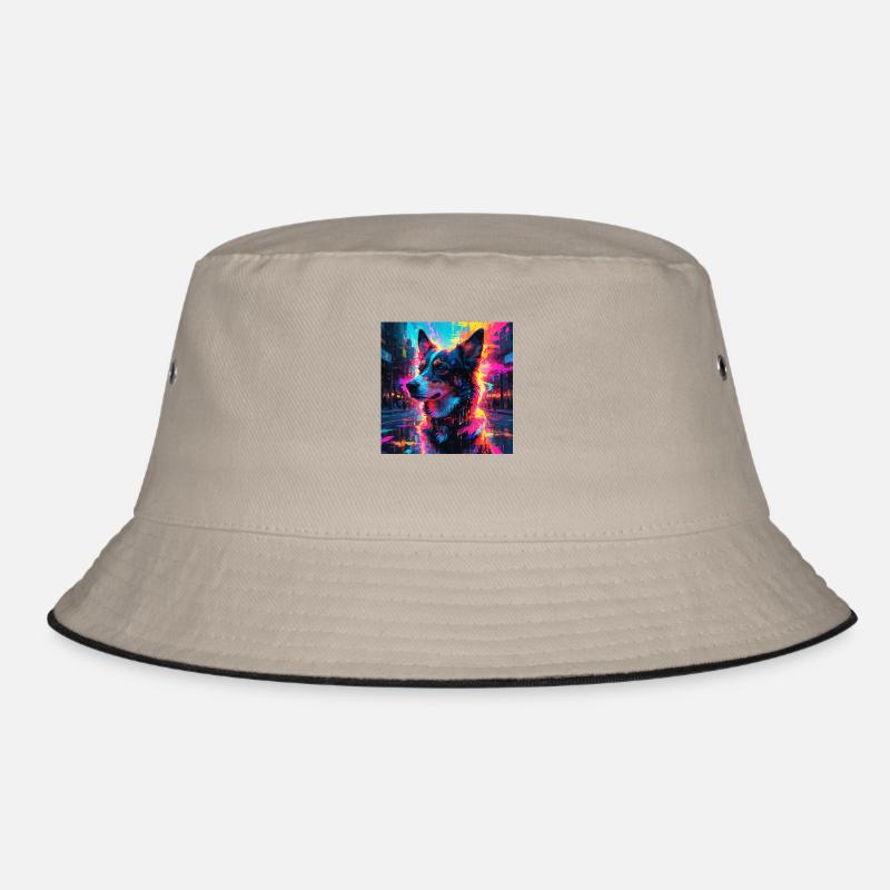 Neon Hund - Bucket Hat - Khaki/Schwarz