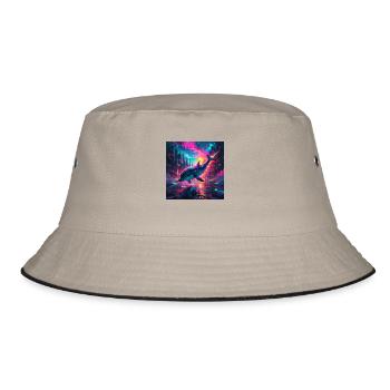 Neon Narwal - Bucket Hat - Khaki/Schwarz - Vorne