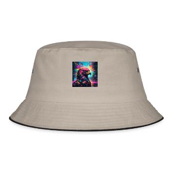 Neon Adler - Bucket Hat - Khaki/Schwarz - Vorne