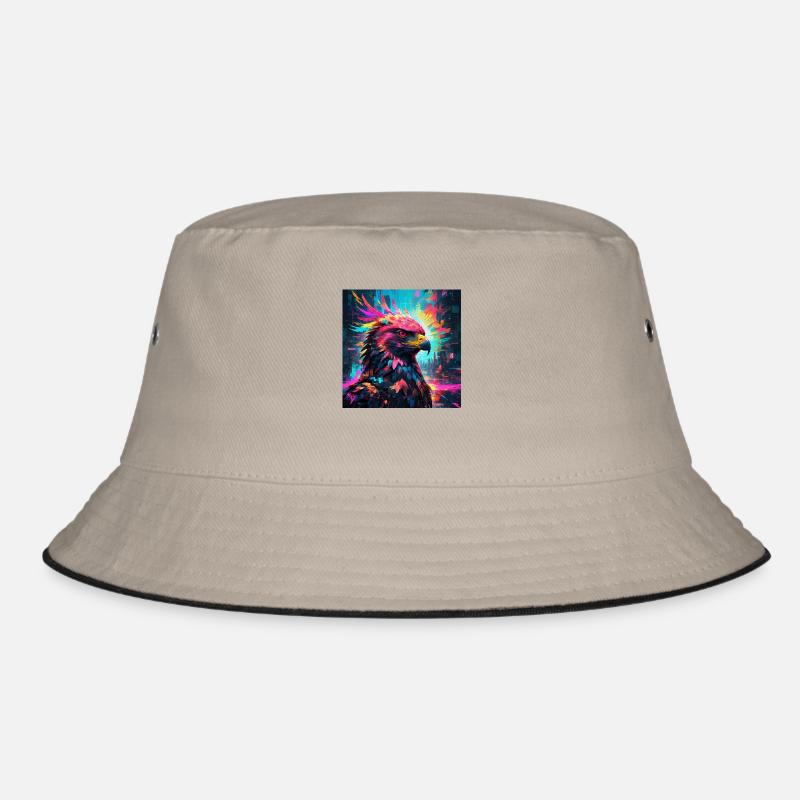 Neon Adler - Bucket Hat - Khaki/Schwarz