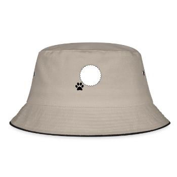 Template Sun Frame Paw Print Design - Bucket Hat - khaki/black - Front
