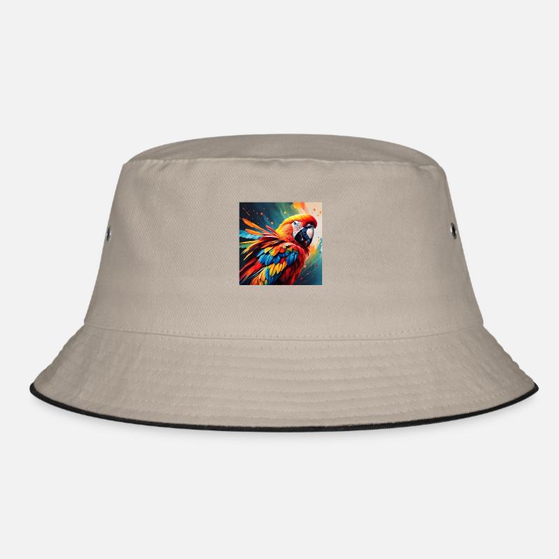 Parrot colorful 1 - Bucket Hat - khaki/black