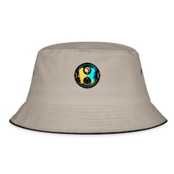 Yin-Yang-Harmonie - Bucket Hat - Khaki/Schwarz - Vorne