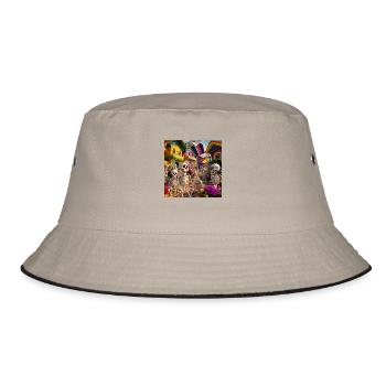 skeletons village - Bucket Hat - khaki/black - Front