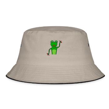 Mister Frog - Bucket Hat - Khaki/Schwarz - Vorne