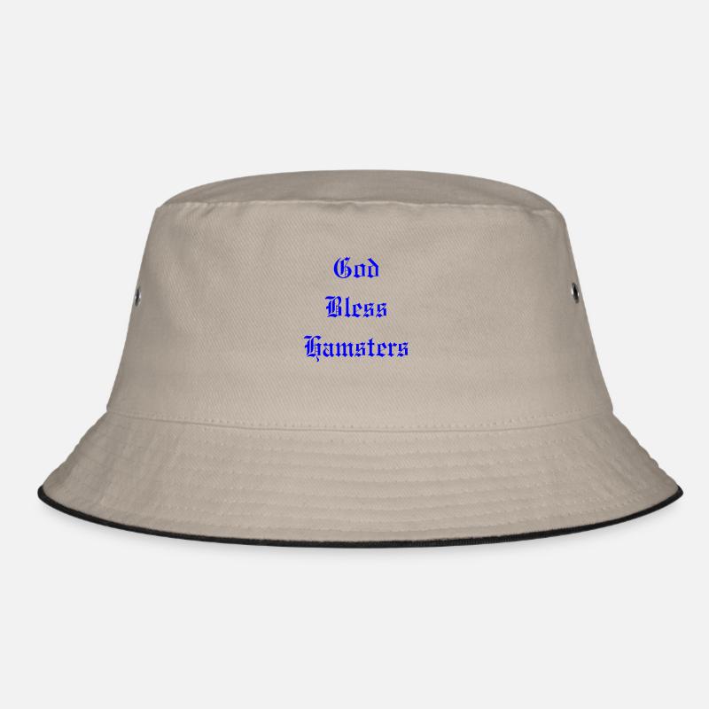 GodBlessHamsters - Bucket Hat - khaki/black