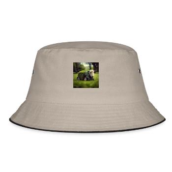 Spielerisches Mähen - Bucket Hat - Khaki/Schwarz - Vorne