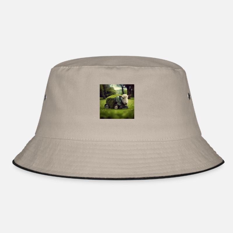 Spielerisches Mähen - Bucket Hat - Khaki/Schwarz