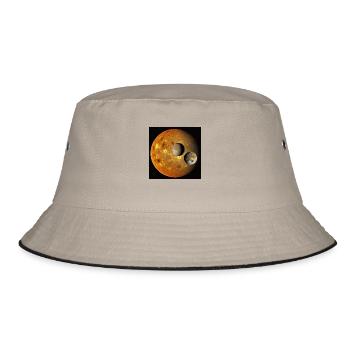 Gelbe Welten - Bucket Hat - Khaki/Schwarz - Vorne