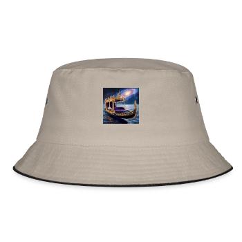 Kosmos-Gondel – Dein Abenteuer im Sternenmeer - Bucket Hat - Khaki/Schwarz - Vorne