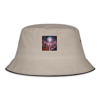 Herz der Galaxie – Eine Stadt im Licht der Sterne - Bucket Hat - Khaki/Schwarz - Vorne