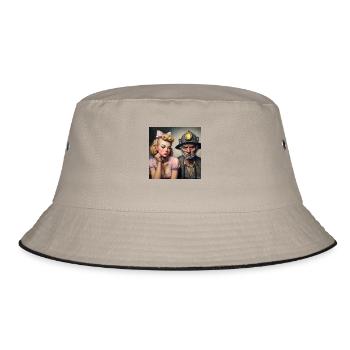 The Girl & The Miner - Bucket Hat - khaki/black - Front