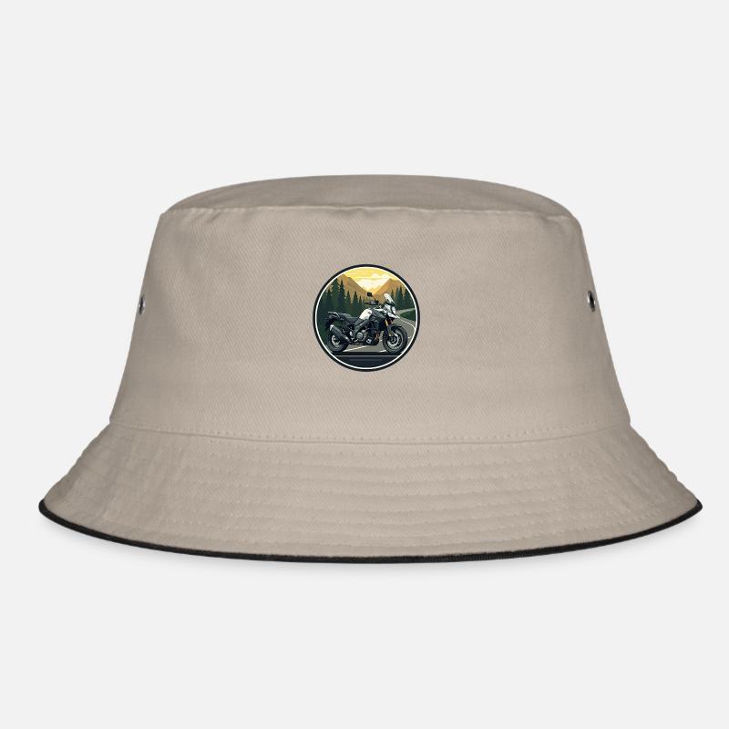 Motorrad-Abenteuer - Bucket Hat - Khaki/Schwarz