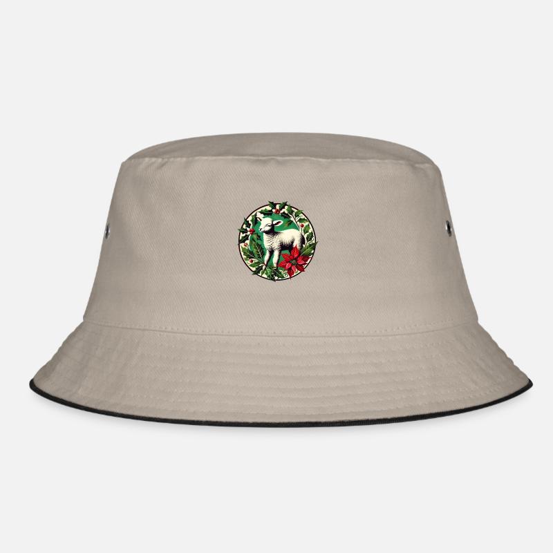Weihnachtsschaf - Bucket Hat - Khaki/Schwarz