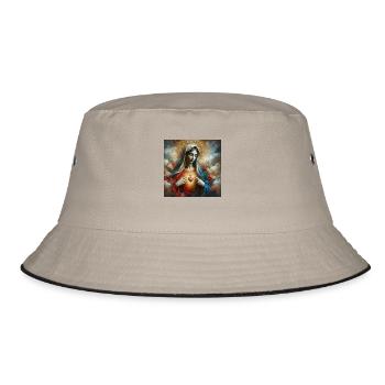 Stechpalme Maria Maria Madonna Mariana Jungfrau Maria Heilig - Bucket Hat - Khaki/Schwarz - Vorne