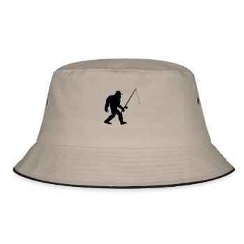 big foot fishing - Bucket Hat - khaki/black - Front