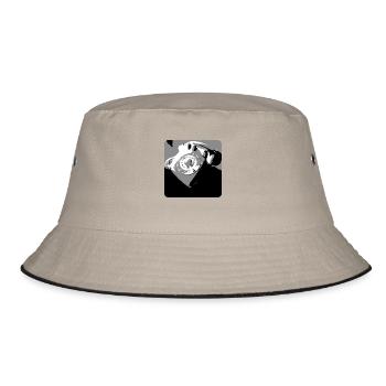 Scharz Weiss Telefon - Bucket Hat - Khaki/Schwarz - Vorne