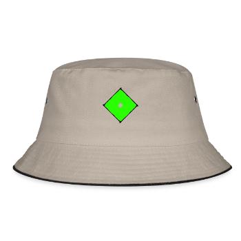 Grüner quadrat - Bucket Hat - Khaki/Schwarz - Vorne