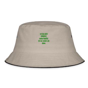 Ich bin nicht verrückt – meine Realität ist anders - Bucket Hat - Khaki/Schwarz - Vorne