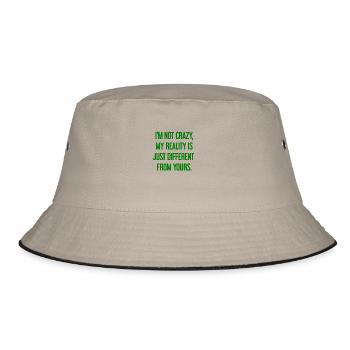 Ich bin nicht verrückt – meine Realität ist anders - Bucket Hat - Khaki/Schwarz - Vorne
